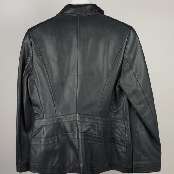 Escada Black Tailored Leather Jacket - Picture 2 of 6